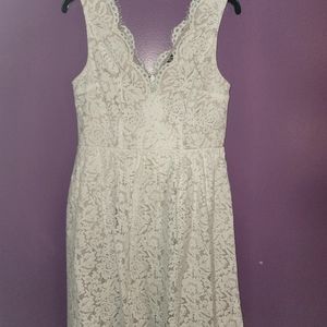 Lulu's White lace midi dress